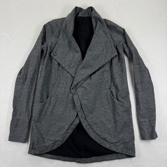 lululemon athletica Sweaters - Lululemon That's a Wrap Cardigan Jacket Gray Heathered 4 Long Sleeve Thumb Holes